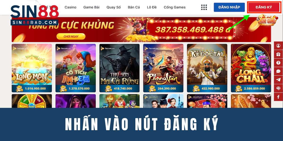 Nhấn vào nút đăng ký