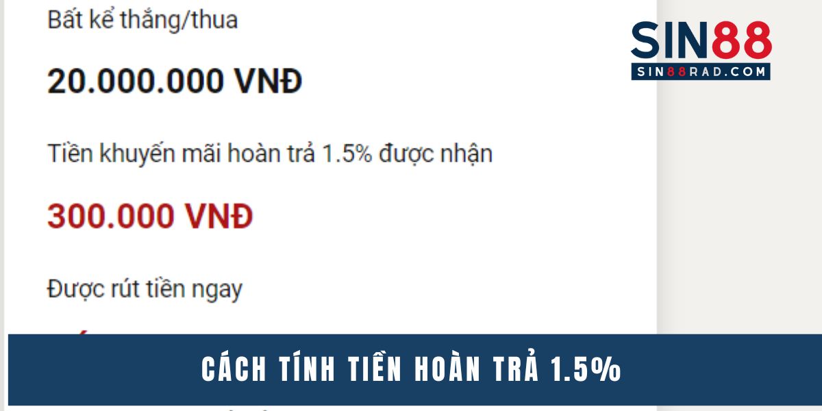 Cách tính tiền hoàn trả 1.5%