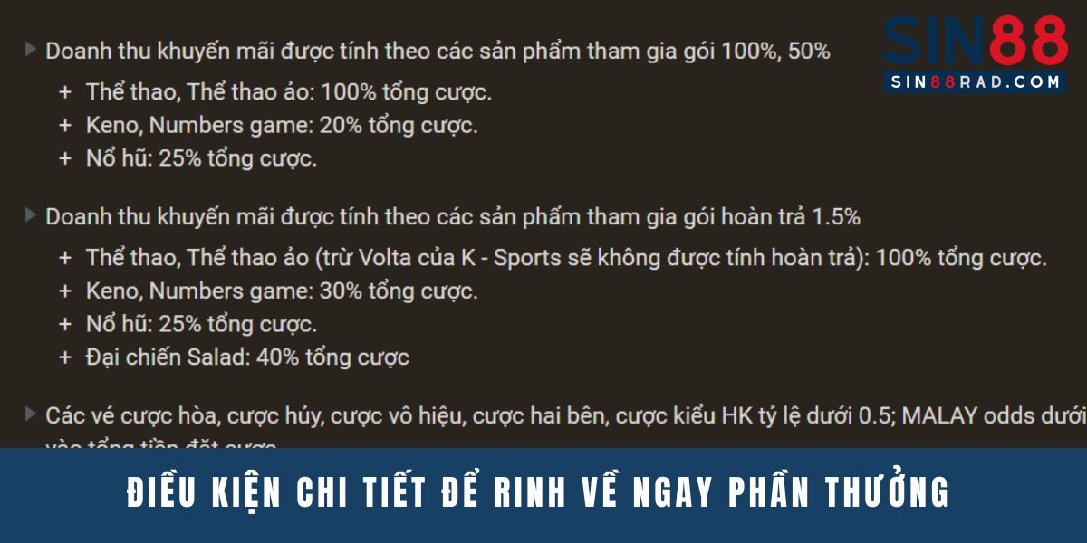 Điều kiện chi tiết để rinh về ngay phần thưởng