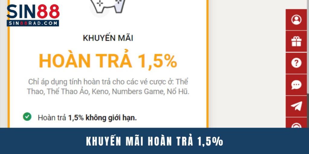 Khuyến Mãi Hoàn Trả 1,5%